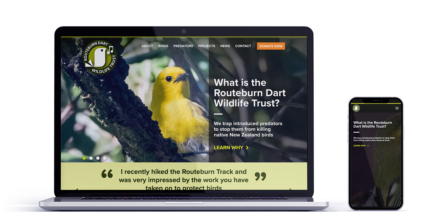 Routeburn Dart Wildlife Trust Web Mockup