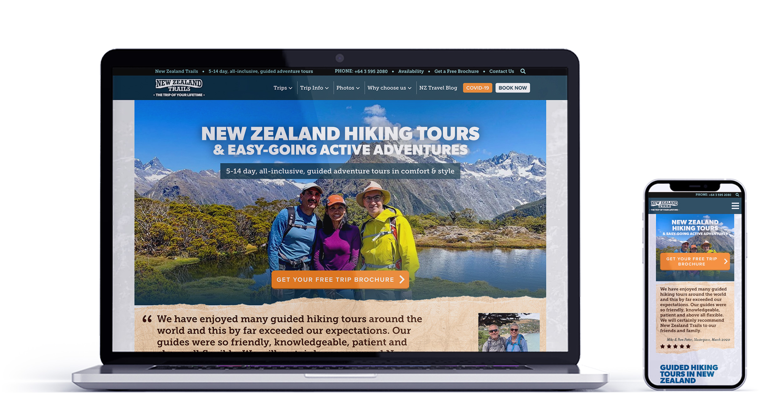 New Zealand Trails Web Mockup
